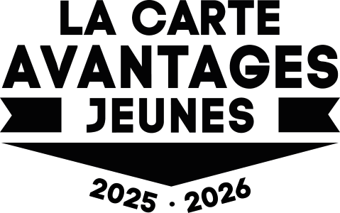 Logo noir de la carte avantages jeunes.